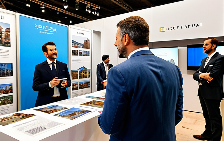Networking at a Real Estate Fair**

"A bustling real estate fair in Milan. Focus on two smartly dressed *agenti immobiliari*, engaging in a lively conversation near a booth showcasing luxury apartments. One is gesturing enthusiastically, the other listening intently.  The booth is adorned with elegant brochures and a digital display showing stylish interiors.  Bright, professional photography, warm lighting, perfect anatomy, well-formed hands, natural pose, safe for work, appropriate content, fully clothed, professional, family-friendly."

**