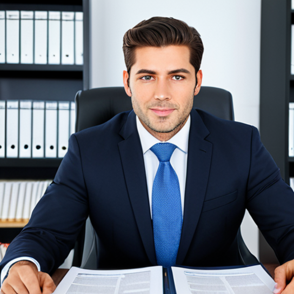 Legal Expertise in Real Estate**

A confident real estate agent in a modern, bright office, fully clothed in a professional business suit, reviewing legal documents. Bookshelves filled with legal volumes in the background. Emphasis on professionalism and trustworthiness. Safe for work, appropriate content, modest, professional. Perfect anatomy, correct proportions, natural pose, high quality.

**