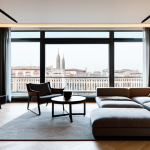 Modern Milan Apartment**

"A bright, airy living room in a modern apartment in Milan, Italy. Floor-to-ceiling windows overlooking a bustling cityscape. Minimalist furniture, warm lighting, tasteful decor. Safe for work, appropriate content, fully clothed models enjoying the space. Professional interior design photography, high quality, perfect anatomy, natural proportions."

**