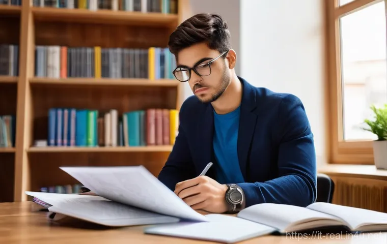 공인중개사 시험 준비와 관련된 유용한 팁 및 전략 - **Prompt:** A focused young adult, of Italian ethnicity, diligently studying for a real estate agent...