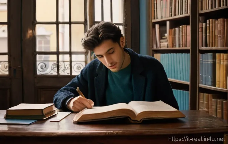 공인중개사 시험 준비의 흔한 실수 - **"Last-Minute Cramming for Real Estate Exam"**
    A wide shot of a young adult, dressed in comfort...