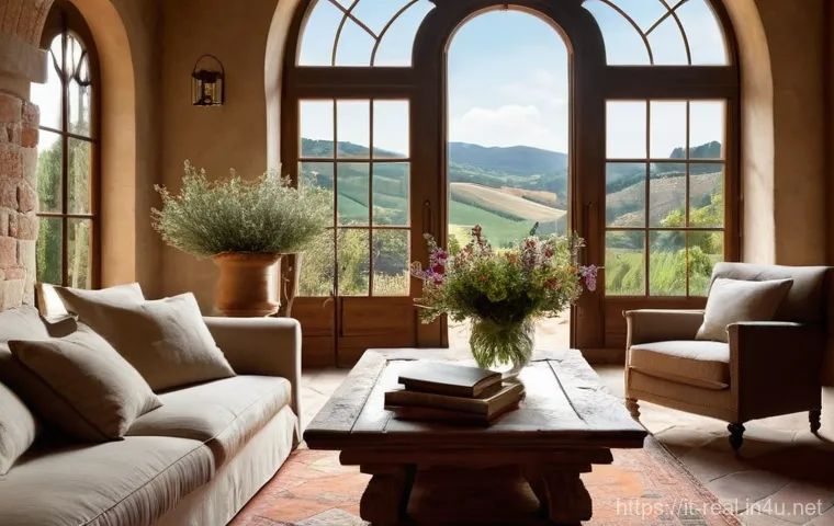 공인중개사 시험 후 창업 아이디어 공유 - **Prompt:** "A luxurious and tastefully restored interior of a historic Italian villa, perhaps in Tu...