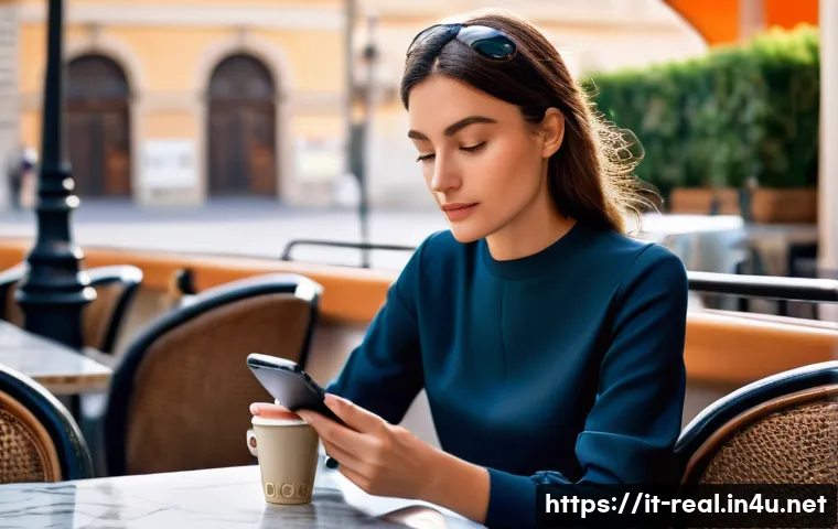 공인중개사 시험과 관련된 추천 앱 - **Prompt:** A focused young Italian woman, in her late twenties, is seated at a chic outdoor café in...