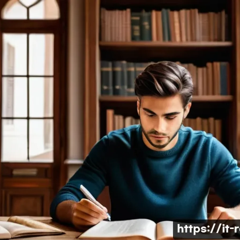 공인중개사 시험 준비와 관련된 최신 기법 활용 사례 - An Italian student, approximately 25-30 years old, with a slightly overwhelmed expression, is seated...