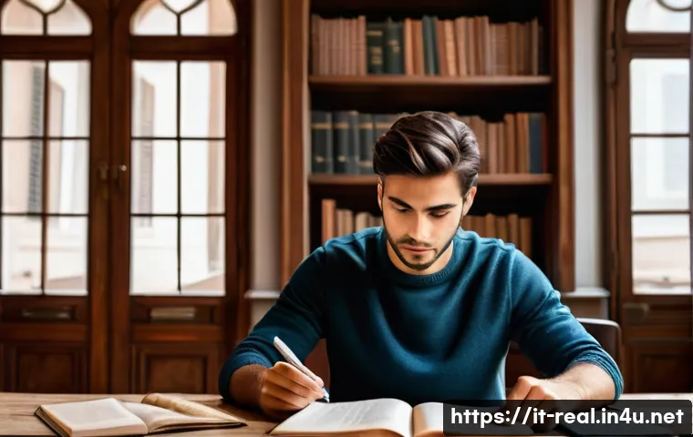 공인중개사 시험 준비와 관련된 최신 기법 활용 사례 - An Italian student, approximately 25-30 years old, with a slightly overwhelmed expression, is seated...
