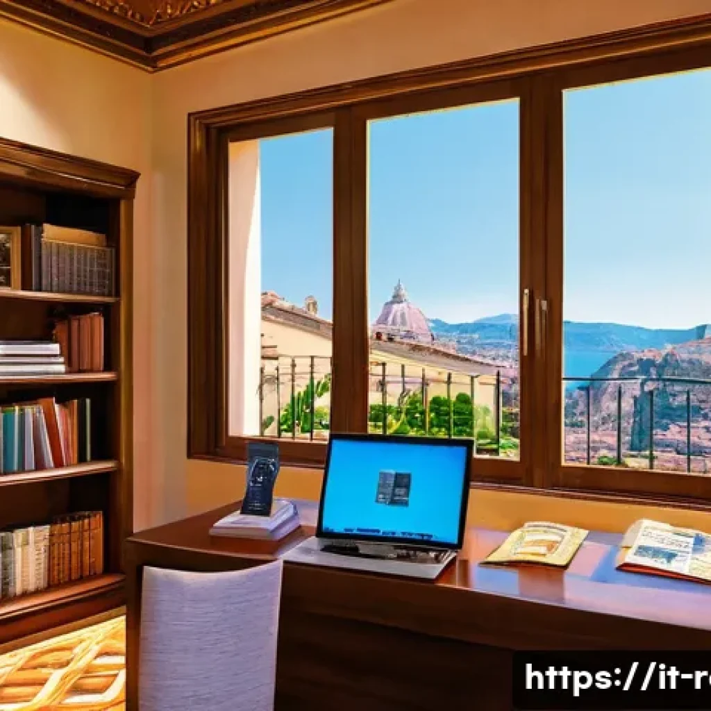 공인중개사 자격증 취득 후 업무 사례 - Image Prompt 1: The Aspiring Italian Real Estate Agent's Study Session**