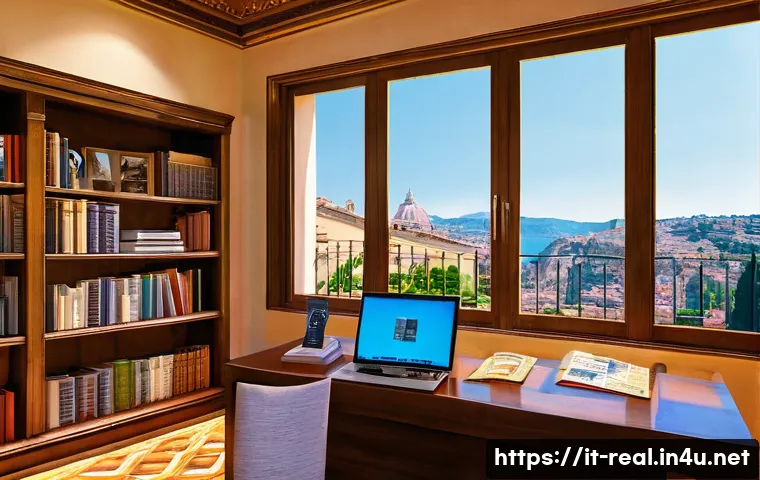 공인중개사 자격증 취득 후 업무 사례 - Image Prompt 1: The Aspiring Italian Real Estate Agent's Study Session**