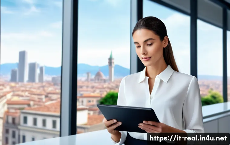 공인중개사 시험 난이도 변화 - A modern real estate agent in a sleek, contemporary office setting, studying updated legal documents...