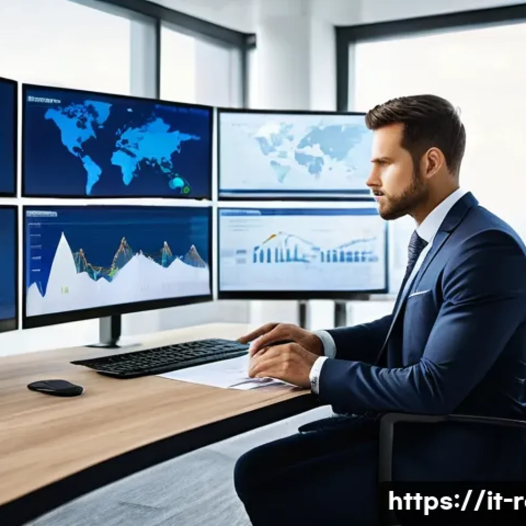 공인중개사 자격증과 해외 부동산 투자 사례 - A professional real estate agent in a modern office setting, reviewing international property contra...