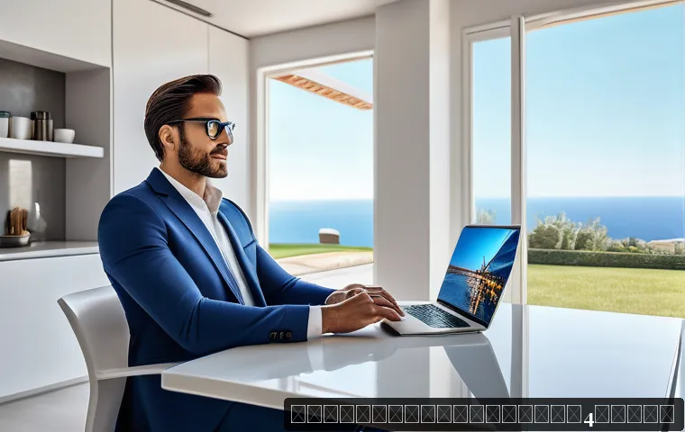 공인중개사와 지역 부동산 시장 트렌드 연구 - A modern real estate agent conducting a virtual property tour on a sleek laptop in a bright, stylish...