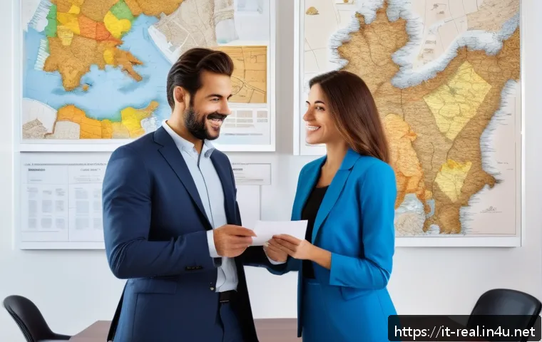 공인중개사 자격증과 지역 사회에서의 활용성 - A professional Italian real estate agent in a modern office environment, wearing smart business atti...