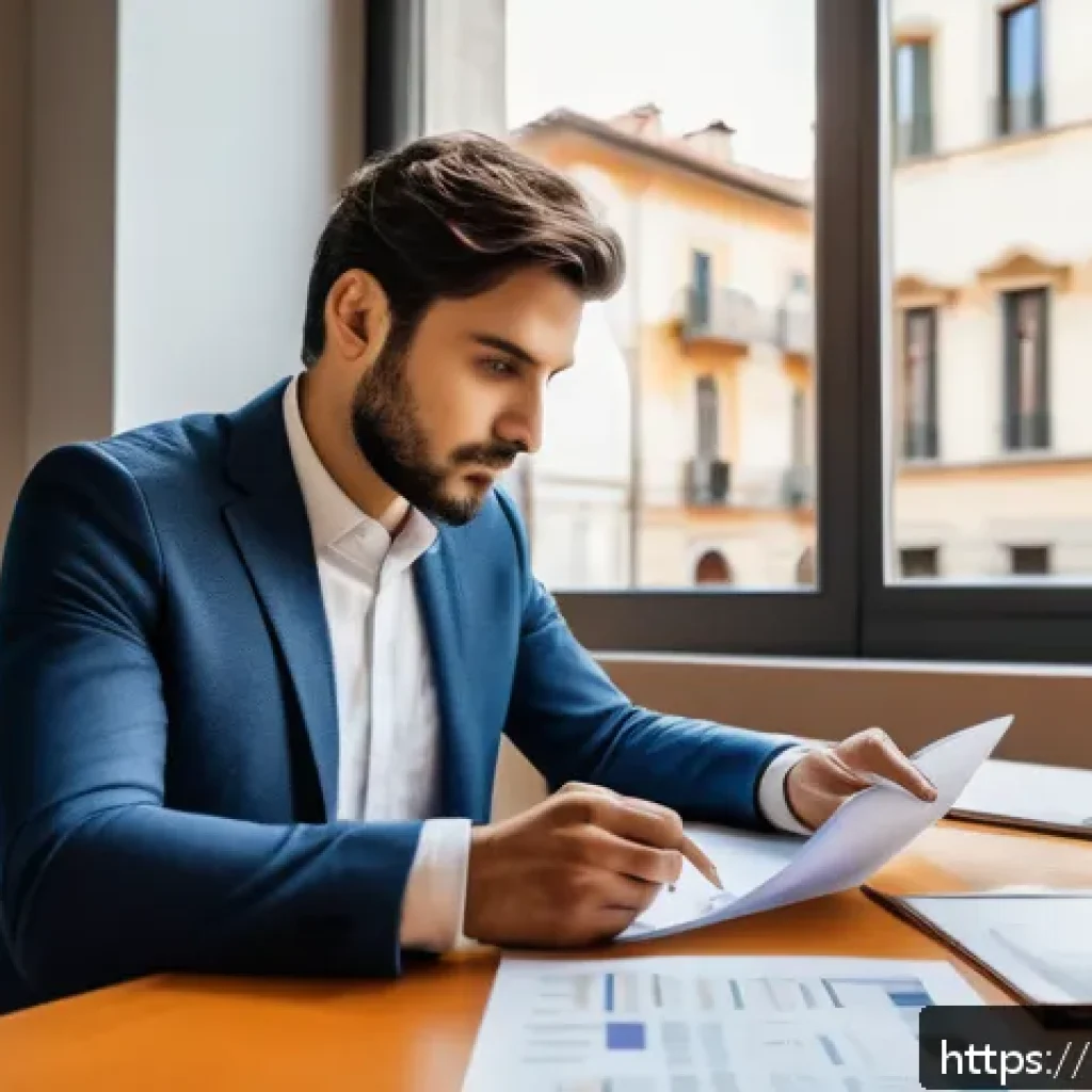 공인중개사 시험 대비 독창적인 학습 전략과 관련된 사례 - A focused Italian real estate exam candidate sitting at a modern desk in a bright, cozy study room i...