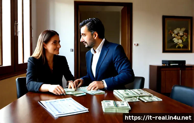공인중개사와 부동산 투자 사례 공유 - Photorealistic Italian real estate investment consultation in a refined Milan apartment office, a pr...